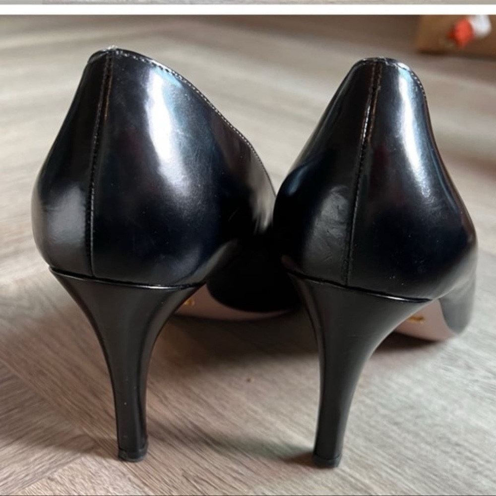 Prada Black Leather Heels - image 3